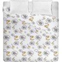 No Step On Snek DO NOT bubble speech Pattern white background Meme Duvet Cover Double Side (King Size) View2