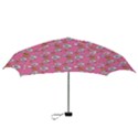 No Step On Snek DO NOT bubble speech Pattern pink background Meme Mini Folding Umbrella View3