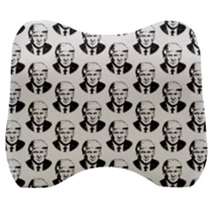Trump Retro Face Pattern Maga Black And White Us Patriot Velour Head Support Cushion by snek