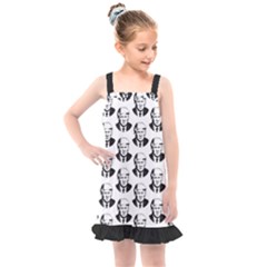 Trump Retro Face Pattern Maga Black And White Us Patriot Kids  Overall Dress by snek