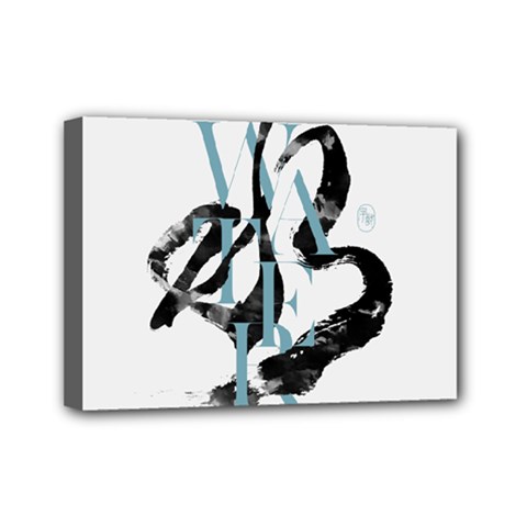Water Calligraphy  Mini Canvas 7  X 5  (stretched) by EMWdesign
