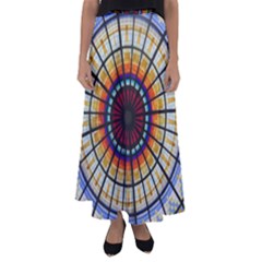 Background Stained Glass Window Flared Maxi Skirt by Pakrebo