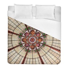Pattern Round Abstract Geometric Duvet Cover (full/ Double Size) by Pakrebo