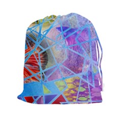 Wallpaper Stained Glass Drawstring Pouch (xxl) by Pakrebo