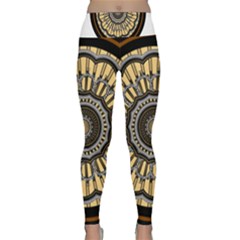 Mandala Pattern Round Ethnic Lightweight Velour Classic Yoga Leggings by Pakrebo