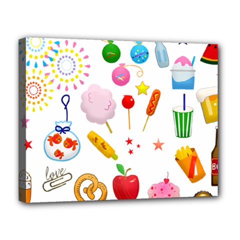 Summer Fair Food Goldfish Canvas 14  X 11  (stretched) by Pakrebo