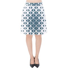 Business Blue Triangular Pattern Velvet High Waist Skirt by Mariart