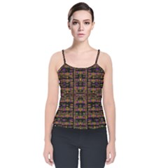 Surrounded By  Ornate  Loved Candle Lights In Starshine Velvet Spaghetti Strap Top by pepitasart