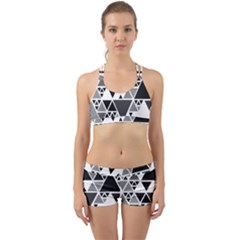 Gray Triangle Puzzle Back Web Gym Set by Mariart