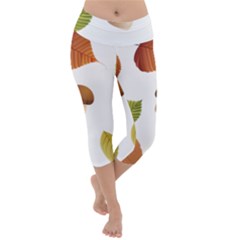 Leaves Mushrooms Lightweight Velour Capri Yoga Leggings by Mariart