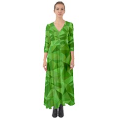 Mosaic Tile Geometrical Abstract Button Up Boho Maxi Dress by Mariart