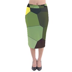 Mosaic Structure Background Tile Velvet Midi Pencil Skirt by Pakrebo