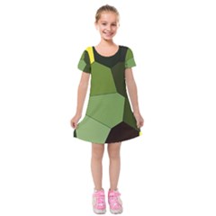 Mosaic Structure Background Tile Kids  Short Sleeve Velvet Dress by Pakrebo