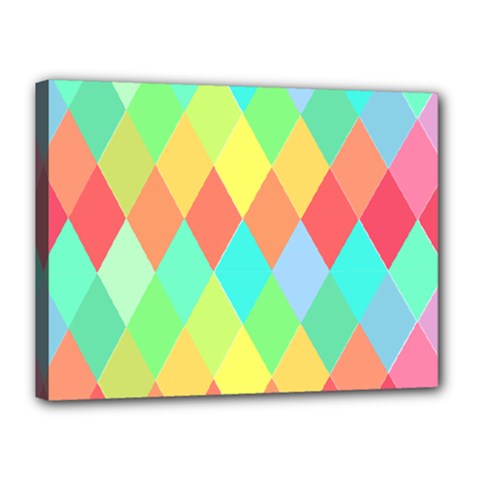 Low Poly Triangles Canvas 16  X 12  (stretched) by Pakrebo