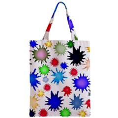 Inks Drops Black Colorful Paint Zipper Classic Tote Bag by Pakrebo