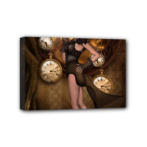 Wonderful Steampunk Lady Mini Canvas 6  X 4  (stretched) by FantasyWorld7