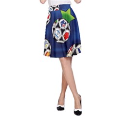 Textile Football Soccer Fabric A-line Skirt by Pakrebo