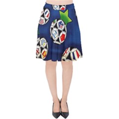 Textile Football Soccer Fabric Velvet High Waist Skirt by Pakrebo