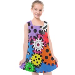 The Gears Are Turning Kids  Cross Back Dress by WensdaiAmbrose