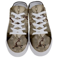 Funny Giraffe With Herats And Butterflies Half Slippers by FantasyWorld7