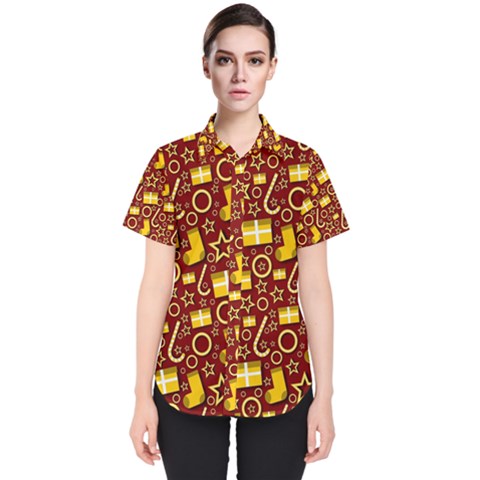 Paper Tissue Wrapping Women s Short Sleeve Shirt by Pakrebo