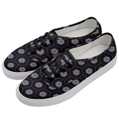 Geometric Pattern - Black Women s Classic Low Top Sneakers by WensdaiAmbrose