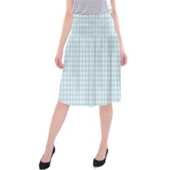 Blue Gingham Midi Beach Skirt by retrotoomoderndesigns