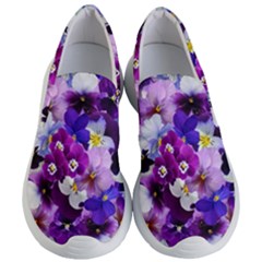 Pretty Purple Pansies Women s Lightweight Slip Ons by retrotoomoderndesigns