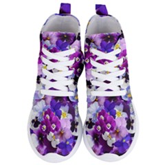 Pretty Purple Pansies Women s Lightweight High Top Sneakers by retrotoomoderndesigns
