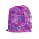 Pink Triangle Background Abstract Drawstring Pouch (XL) View1