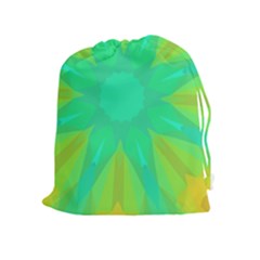 Kaleidoscope Background Green Drawstring Pouch (xl) by Mariart