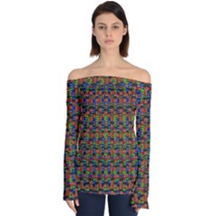 For The Love Of Soul And Mind In A Happy Mood Off Shoulder Long Sleeve Top by pepitasart