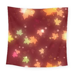 Leaf Leaves Bokeh Background Square Tapestry (large) by Mariart