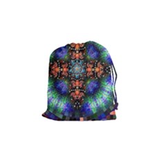 Mosaic Kaleidoscope Form Pattern Drawstring Pouch (small) by Pakrebo