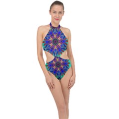 Fractal Art Pictures Digital Art Halter Side Cut Swimsuit by Pakrebo