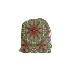 Fractal Image  Background Drawstring Pouch (small) by Pakrebo