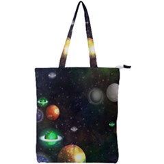 Galactic Double Zip Up Tote Bag by WensdaiAmbrose