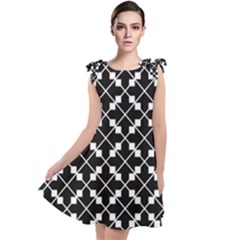 Black And White Fantasy Tie Up Tunic Dress by retrotoomoderndesigns