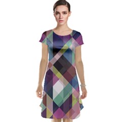 Geometric Sense Cap Sleeve Nightdress by WensdaiAmbrose