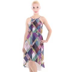 Geometric Sense High-low Halter Chiffon Dress  by WensdaiAmbrose