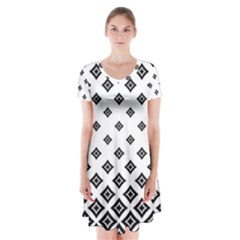 Black And White Tribal Short Sleeve V-neck Flare Dress by retrotoomoderndesigns