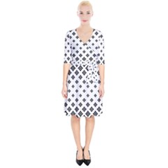 Black And White Tribal Wrap Up Cocktail Dress by retrotoomoderndesigns