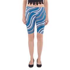 Blue Wave Surges On Yoga Cropped Leggings by WensdaiAmbrose