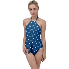 Turquoise Polka Dot Go With The Flow One Piece Swimsuit by retrotoomoderndesigns