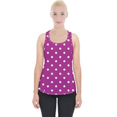 Fuschia Polka Dot Piece Up Tank Top by retrotoomoderndesigns