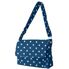 Turquoise Polka Dot Full Print Messenger Bag by retrotoomoderndesigns