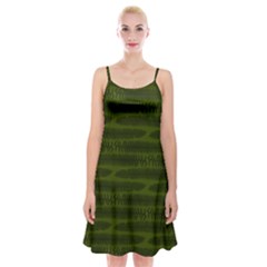 Seaweed Green Spaghetti Strap Velvet Dress by WensdaiAmbrose