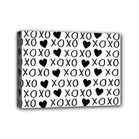 Xo Valentines Day Pattern Mini Canvas 7  X 5  (stretched) by Valentinaart