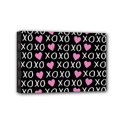 Xo Valentines Day Pattern Mini Canvas 6  X 4  (stretched) by Valentinaart