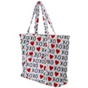XO Valentines day pattern Zip Up Canvas Bag View1